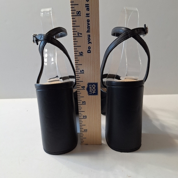 Modatope Black Y2K Bohemian Ankle Strap Chunky Platform Chunky Heels Size 7 - Picture 8 of 14